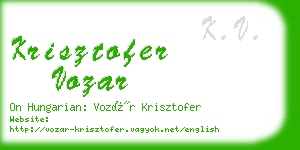 krisztofer vozar business card